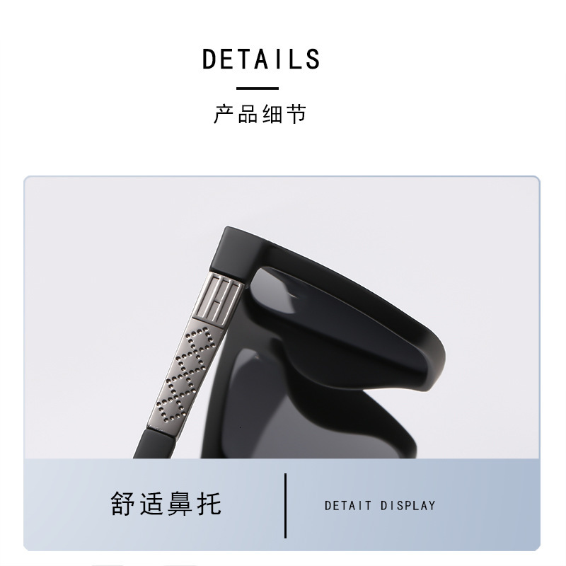 New Retro Large Square Sunglasses for Men, Polarized UV Protection, High-End Style, Men's Manufacturer wholesale - view 5