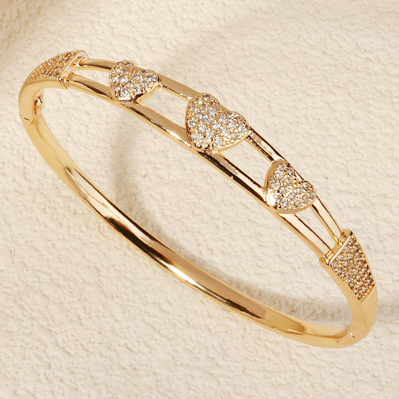 Bracelet Fashionable And Exquisitely Designed Diamond Inlaid Bracelet Light Luxury Gold Versatile Women's Buckle Bracelet Designer Hard Body Brac - view 7
