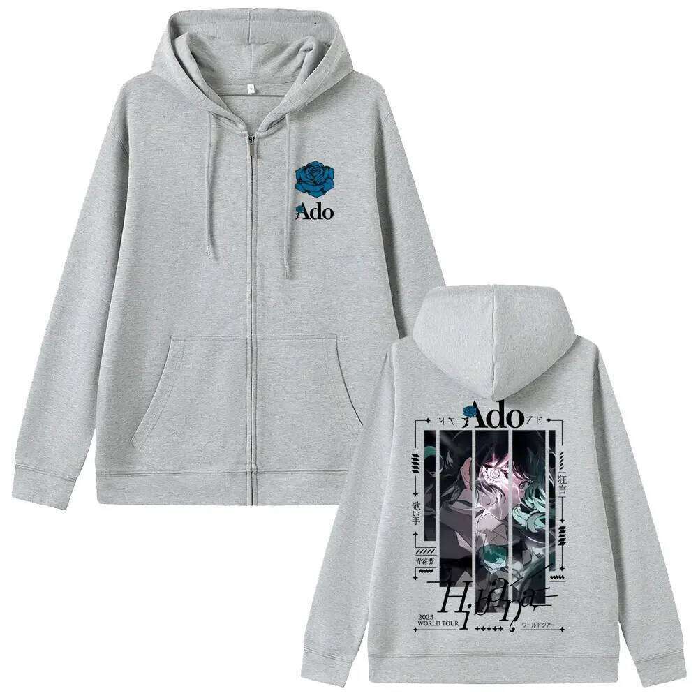 Ado Fashion Zipper Hoodie Men Women Hip Hop High Street Y2K Casual Zip-up Coat Autumn Winter Fleece Long Sleeve Sweatshirts W260626 - view 3
