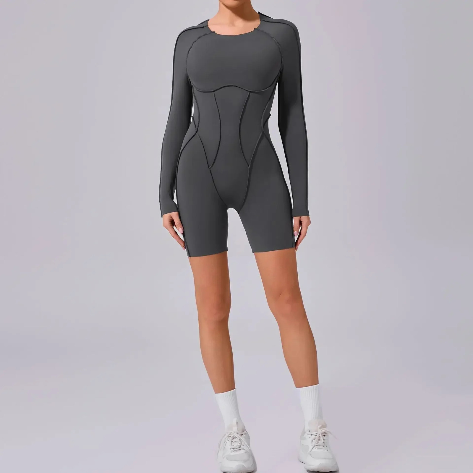 Seamless Yoga Jumpsuits Sports Fitness Splicing Hip-lifting One-Piece Hollow-out Beauty Back Gym Workout Bodysuits for Women 260626 - view 6