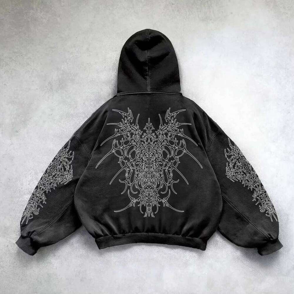 Y2K American Cloths Autumn New Mens 3D Graphic Printed Men Oversized Hoodie Fashion Streetwear Black Gothic Punk Hoodies For Man W260626 - view 3