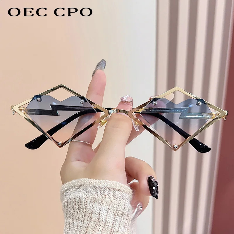 Metal Frames Heart Rimless Sunglasses Women Men Steampunk Sun Glasses Female Gradient Hip Hop Eyewear UV400 Shades 260626 - view 6