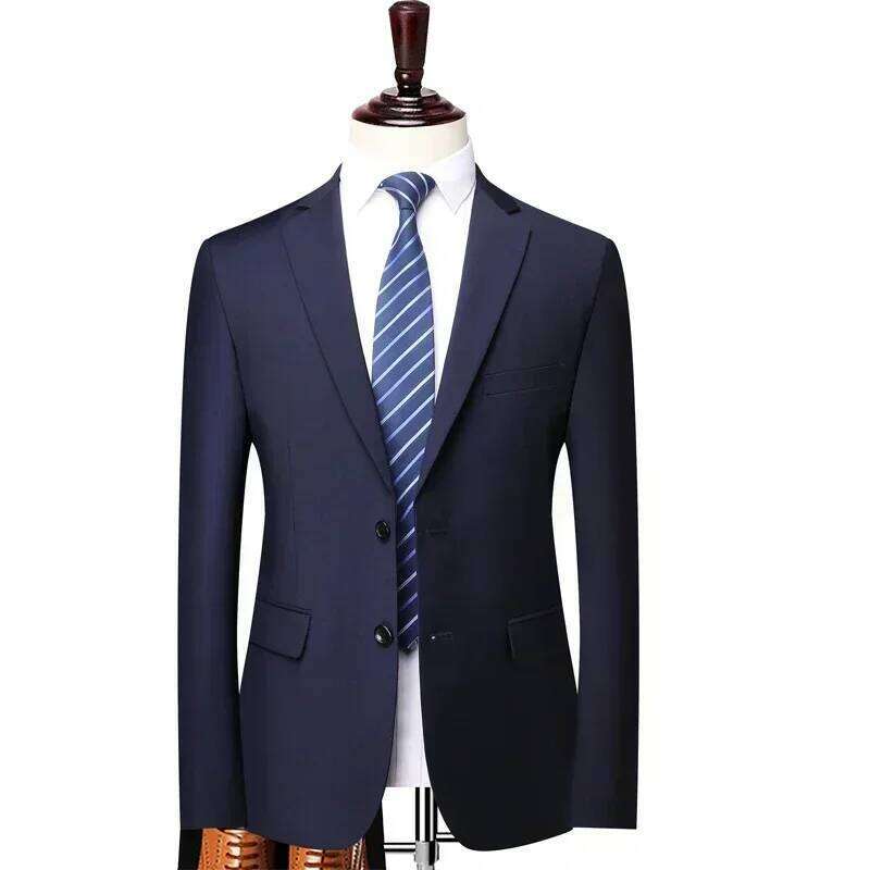 S-8XL New Men's Fashion Business Solid Color British Style Professional Work Groom Wedding Dress Best Man Blazer Jacket 26L0626 - view 4