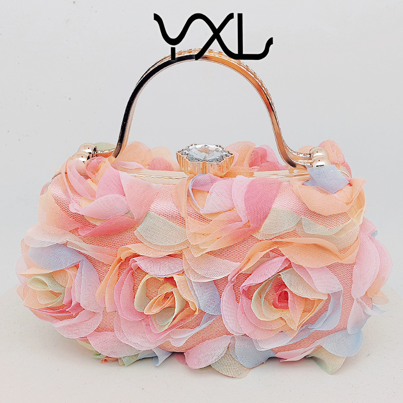 Trendy European and American Floral Evening Bride Wedding Dress White Gown Cross-border E-commerce Factory Direct Sale Party Bag GLAMOR - view 4