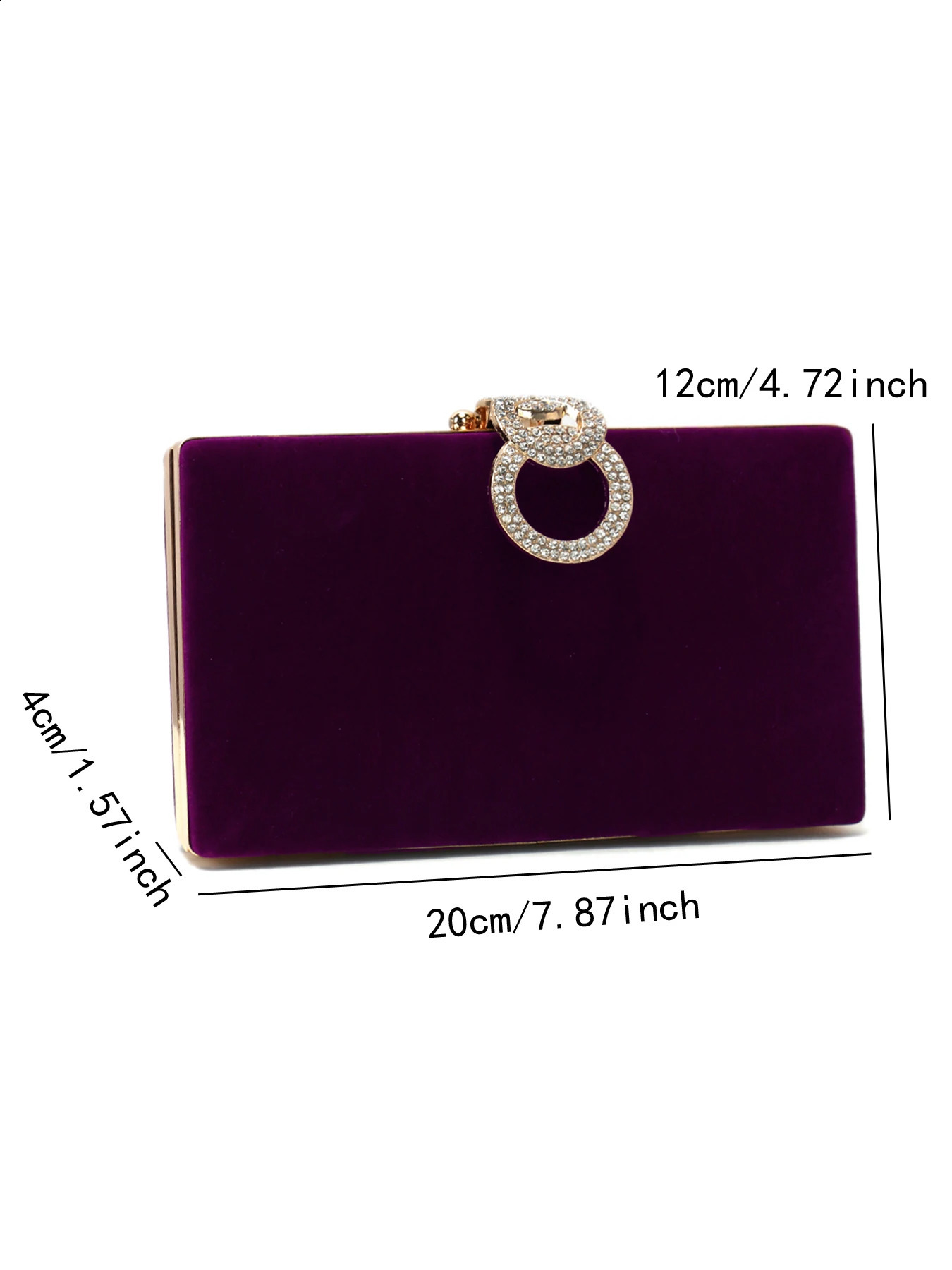 Velvet Women Evening Bags Diamonds Metal Golden Clutch Flap n Fashion Lady Gift Wedding Bridal Handbags Purse 260612 - view 7