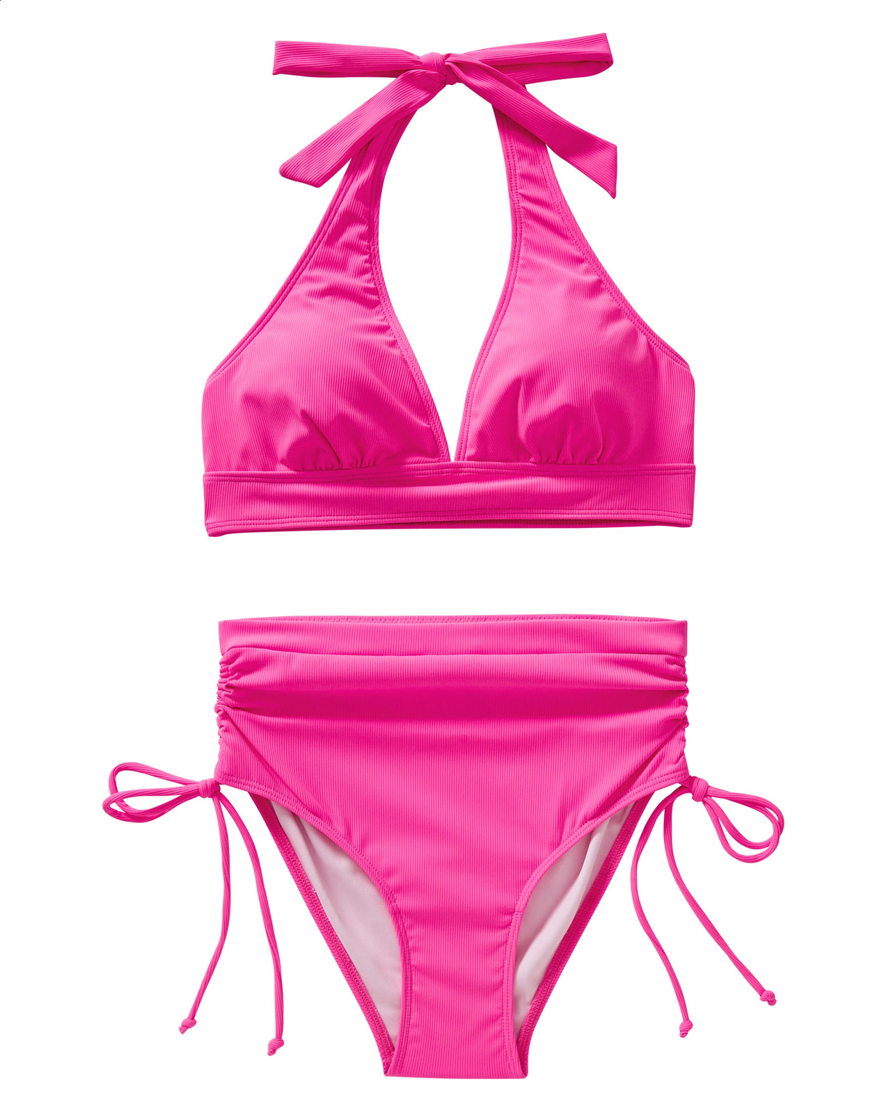 VNeck Split Bikini Set for Women Sexy Swimsuit Lace Up Solid Beachwear Swimwear Push Bathing Suits Female 260625 - view 6