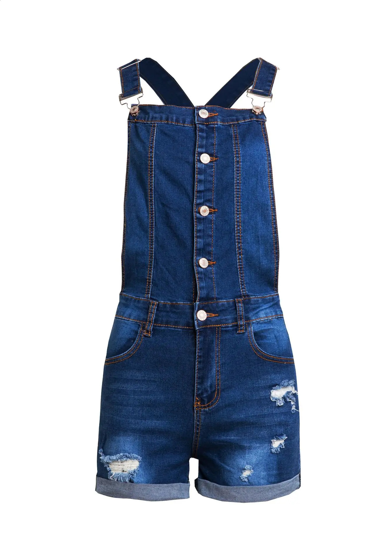 Women Summer Denim Bib Overalls Jeans Shorts Jumpsuits and Rompers Playsuit 260626 - view 6