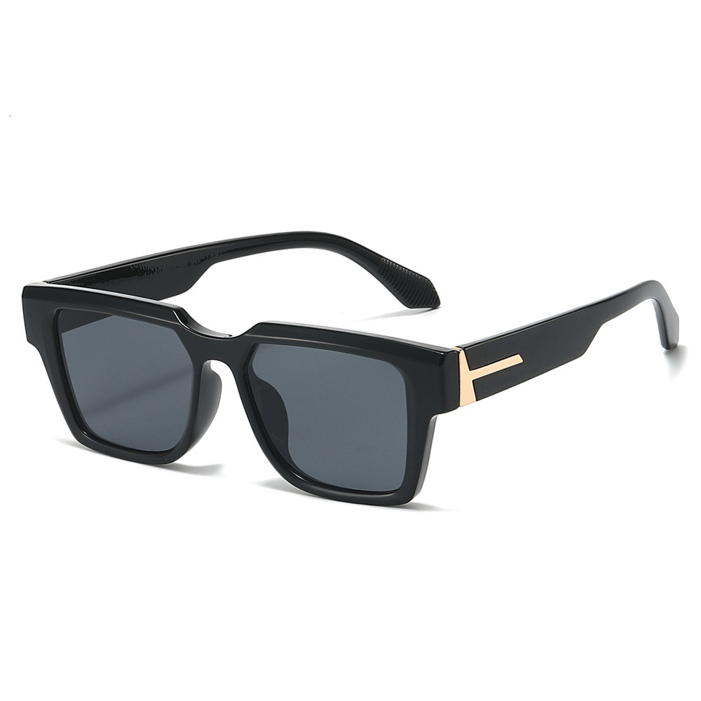 2026 New European And American Simple Fashion Thick Frame Internet Celebrity T-Shape Retro Square Sunglasses For Men - view 3