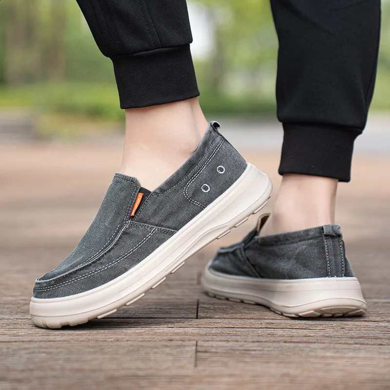 Mens Casual Canvas Shoes Breathable Wear-resistant Flat Bottom Lightweight Soft Sole Loafers Spring Summer Autumn Low Top 260626 - view 5