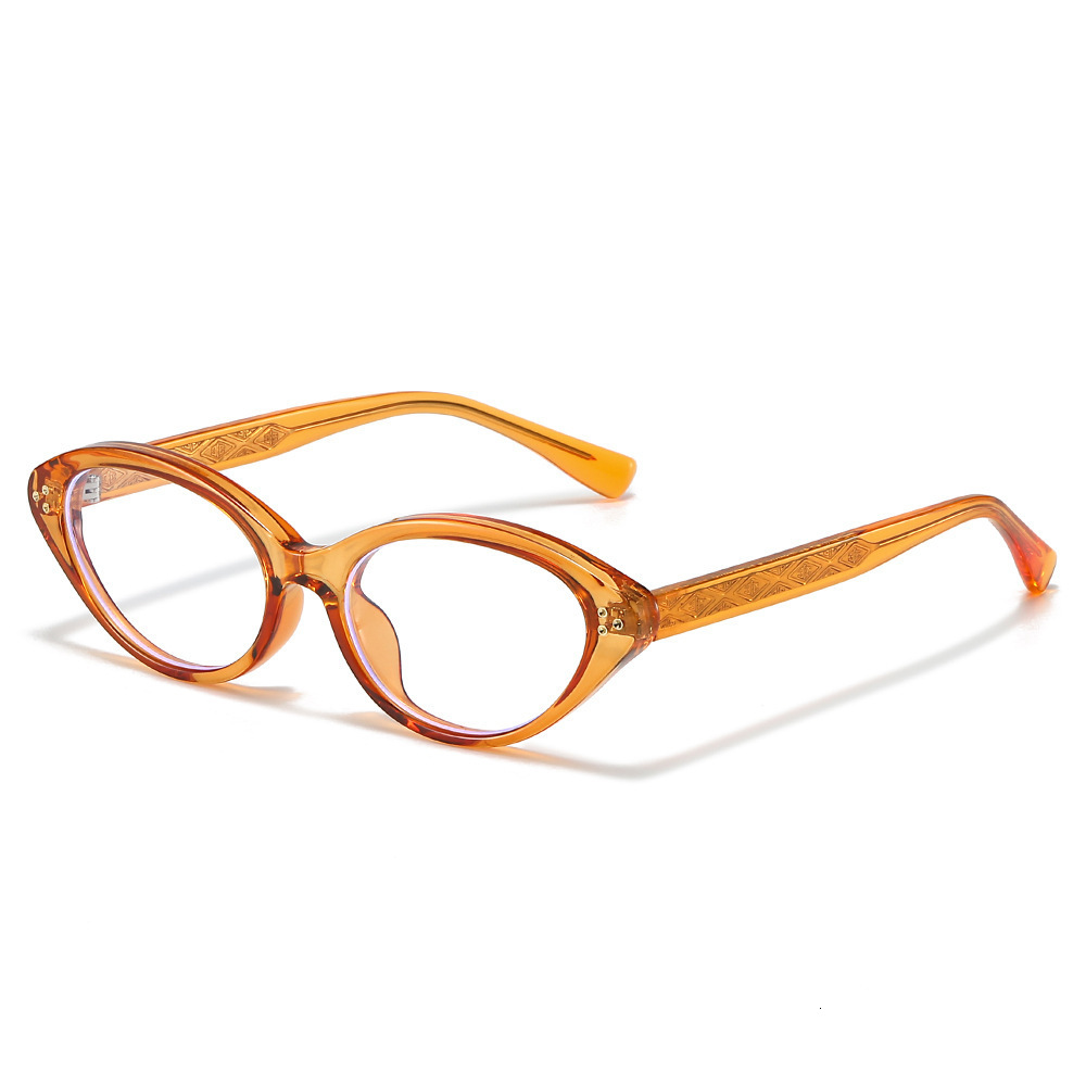 2026 Retro Oval Frame Glasses Rivet Accents, High-End Anti-Blue Light TR Material With Pin Inserts, Flat Lenses - view 4