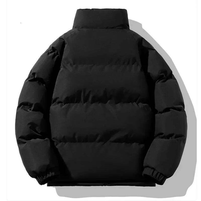 Men Puffer Thick Warm Winter Parka Fleece Linded Coat Male Solid Color Stand Collar Casual Jacket Men's Coats Outwear J260626 - view 6