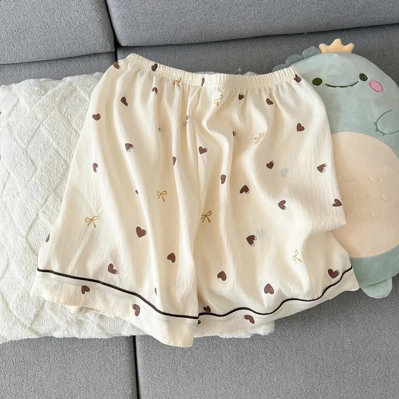 Shortsleeved shirt and shorts pajamas suitable for summer can be worn outside as casual home attire twopiece set 260625 - view 5