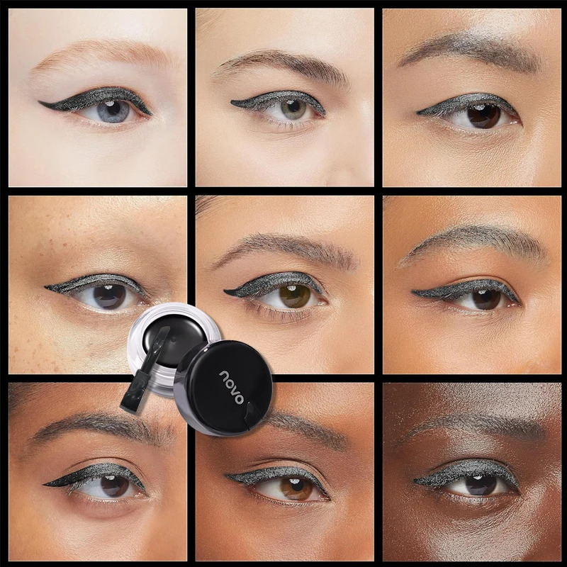 Portable Gel Eyeliner Black and Brown Water Proof Smudge Proof Eyeliner Cream Quick Drying Last for All Day Long Brow Eyeliner 260626 - view 6