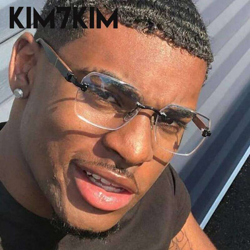 Square Rimless Photochromic Sunglasses Men Vintage Sun Glasses 2026 Luxury Designer Shades Male Cut Lenses Frameless Eyewear 26Y0626 - view 4