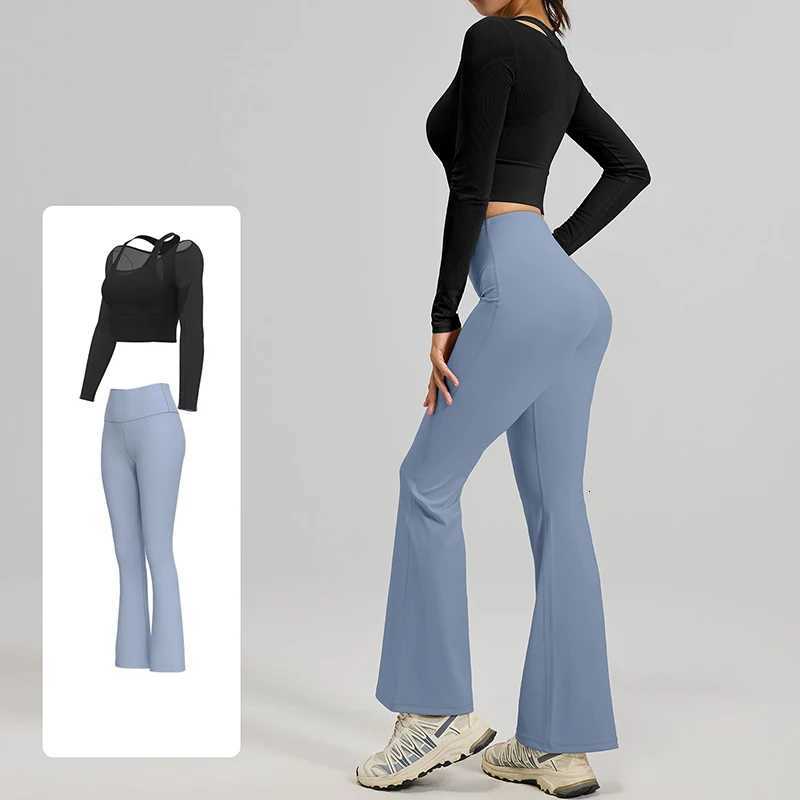 New Womens 2 Piece Spring Yoga Sets with Bra Pads Breathable High Waist Butt Lifting Shockproof Running Workout Sports Suit M260626 - view 5