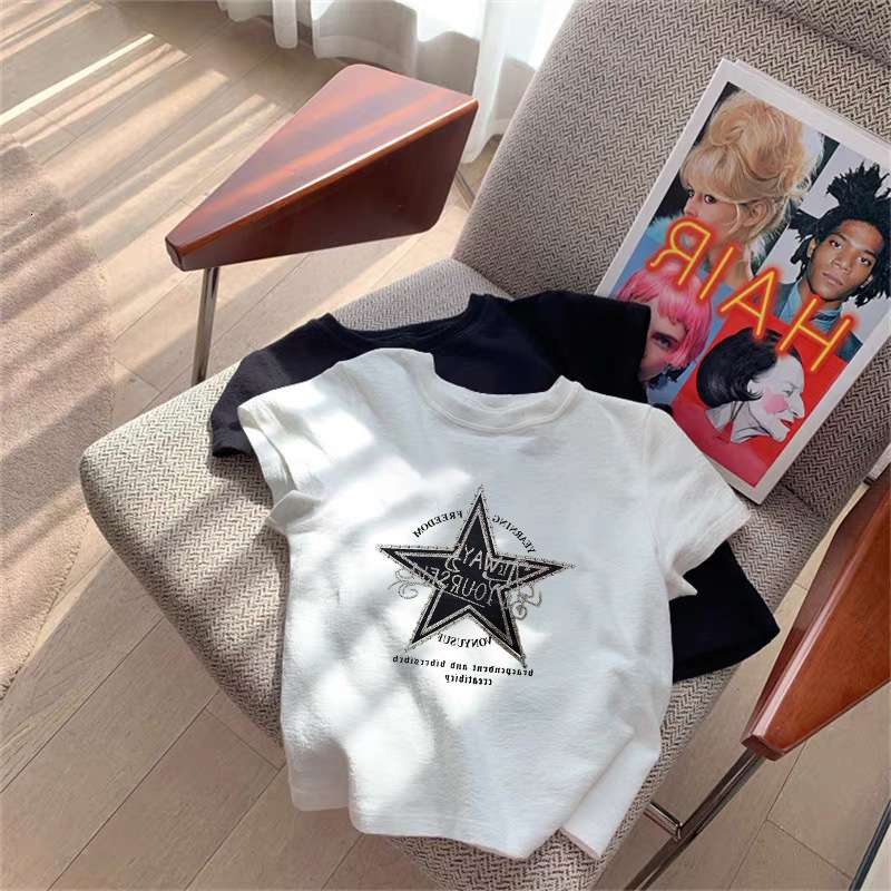 American Retro Printed Short Sleeve T Shirt For Women Summer New Style Niche Design Trendy Short Slim Fit Top - view 3