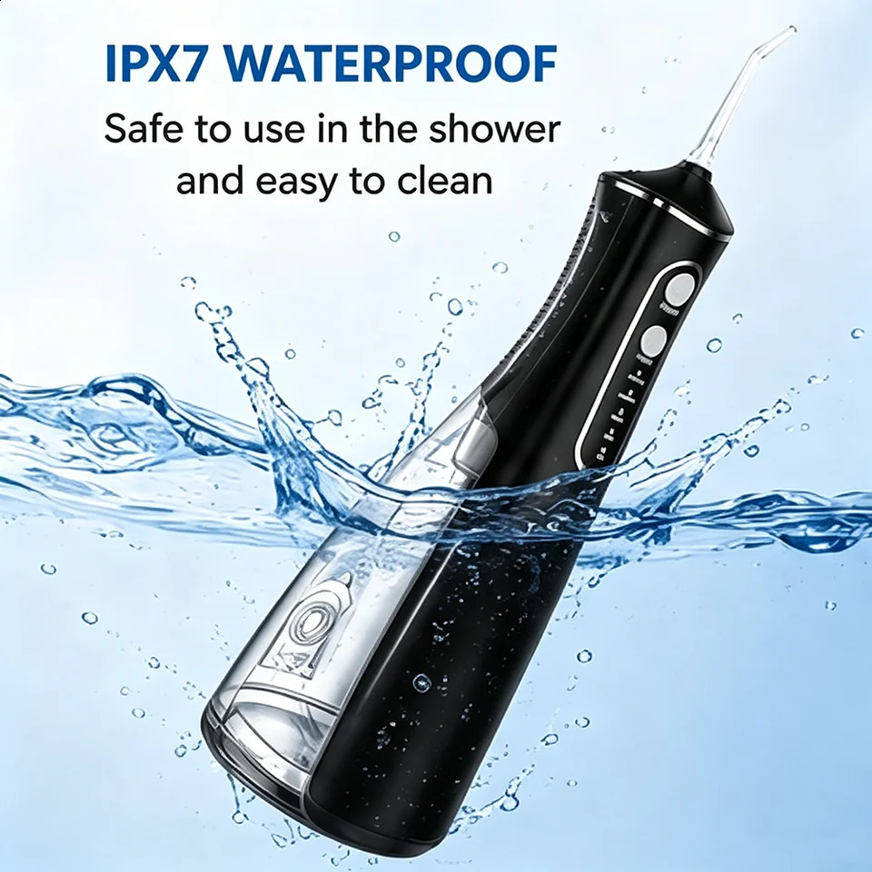 Portable Water Flosser Oral Irrigator 300ML 4 Modes IPX7 Waterproof Dental Cleaner 360 Nozzle for Travel Home Use 260626 - view 7
