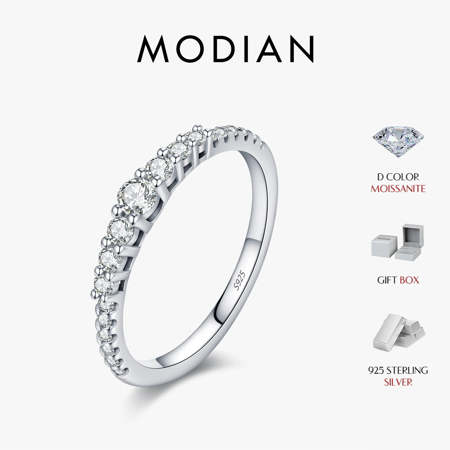 MODIAN Exquisite Round Ring 925 Sterling Silver Trendy Wedding Engagement Band Rings For Women Fine Jewelry260624 - view 1