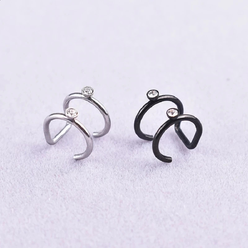 1 Piece Punk ManWomen Stainless Steel Ear Clip Earring Cuff Wrap Earrings No piercingClip On Cartilage Jewelry 260623 - view 7