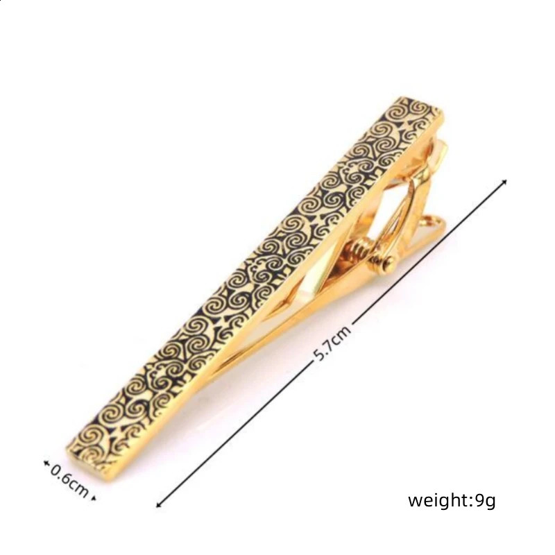 High quality carved rose tie clip fashionable mens tie wedding shirt clip brass material tie clip 260626 - view 4