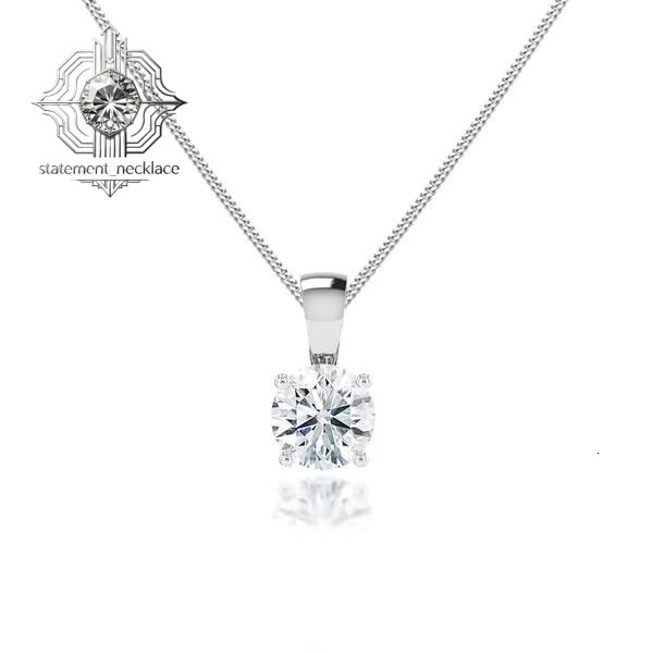 Custom New Simple VVS Round Cut Gold Plated Moissanite Pendant Women's Fine Jewelry