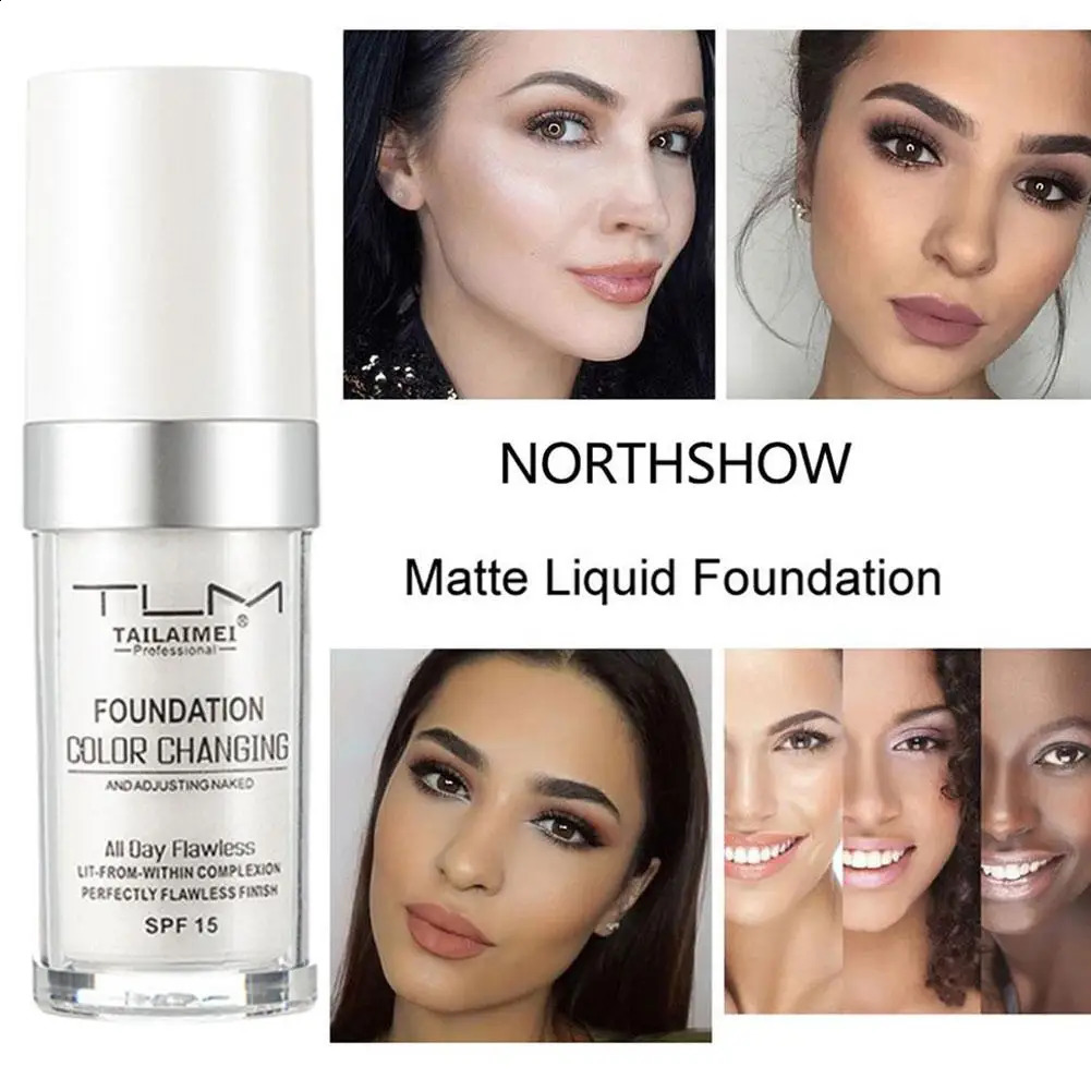 1/2/3PCs Color Changing Foundation Temperature Liquid Foundation Naturally Blends Moisturizing Foundation Makeup Waterproof 260625 - view 6