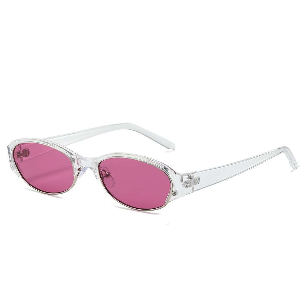 2026 New Small Frame Cat Eye Style Personalized Half-Frame Metal Fashion Oval Sunglasses For Men And Women - view 3