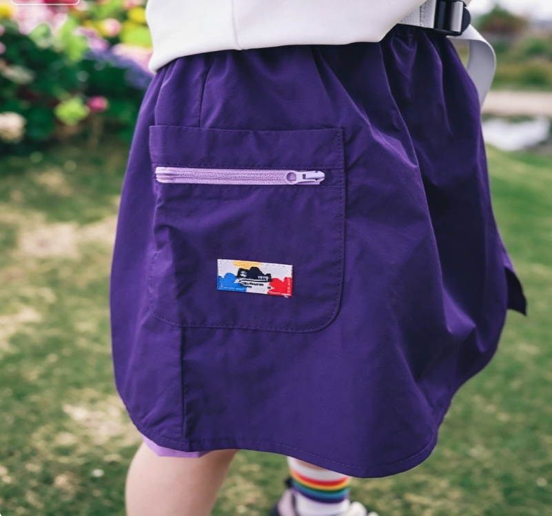 Kids Mountain Style Irregular Patchwork Skort Elastic Waist Quick Dry Outdoor Hiking Skirt Pants for Girls 26AG3195 - view 5