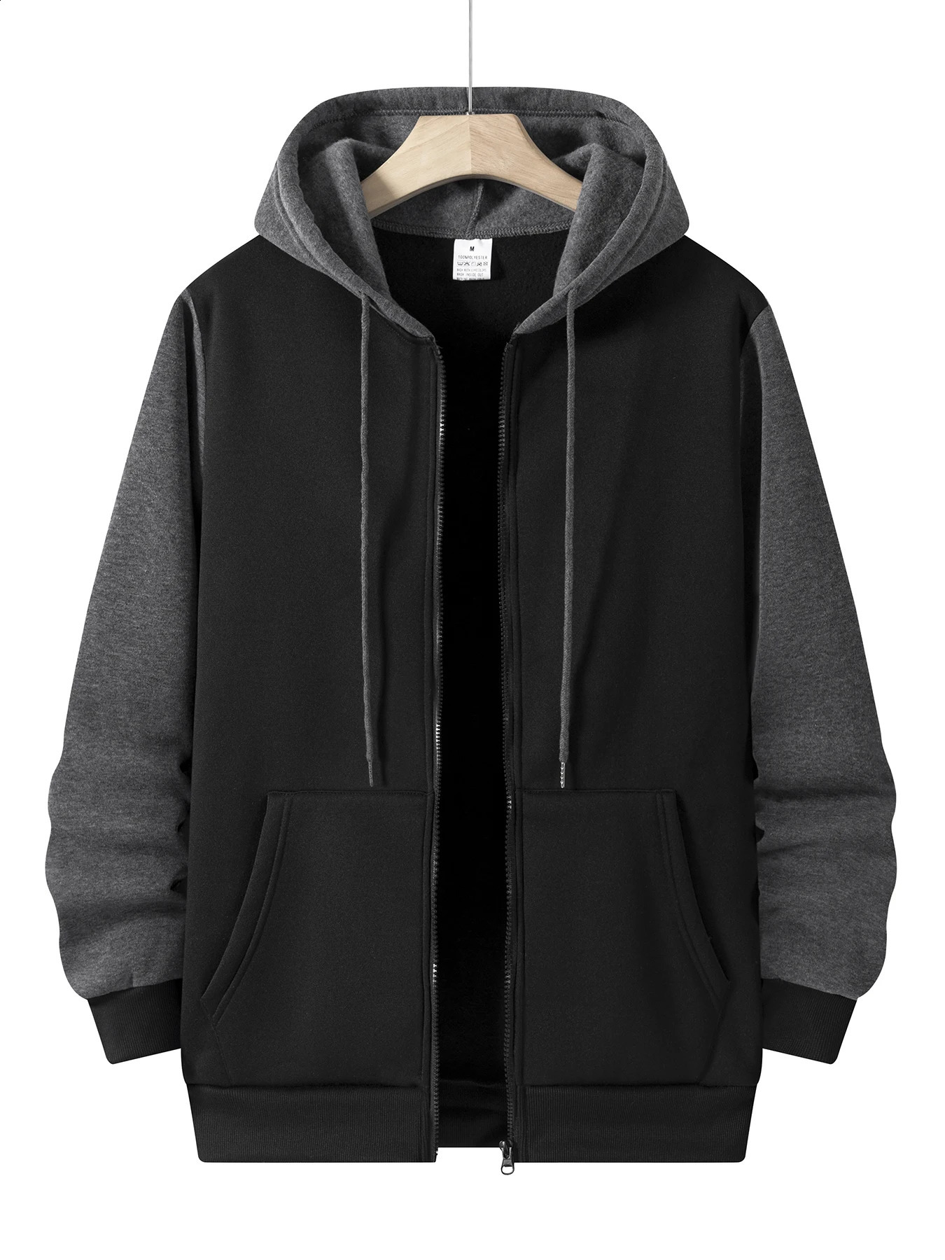 Autumn Zipper Closure Hoodies Long Sleeve Jacket Mens Sports Casual Hooded Sweatshirt Multi Pockets Outdoor Jogging Clothing 260626 - view 3