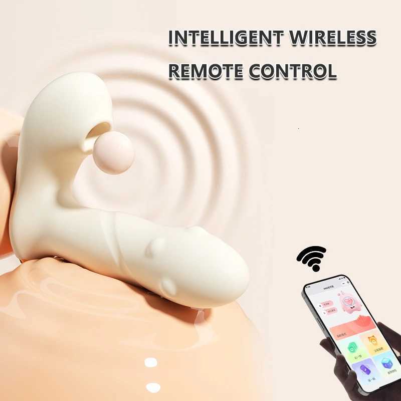 sucking control APP vibrator remote female clitoral sucking stimulation vibrator wearing dildo bead vibration G-spot stimulation M260626 - view 3