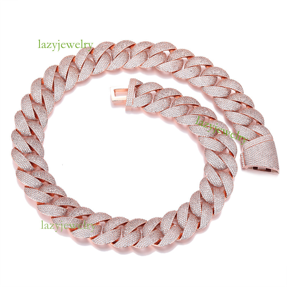 VVS Mosan stone full diamond Cuban necklace 21mm ice crystal Myer secret necklace bracelet men exaggerated hip-hop accessories daily wear - view 9