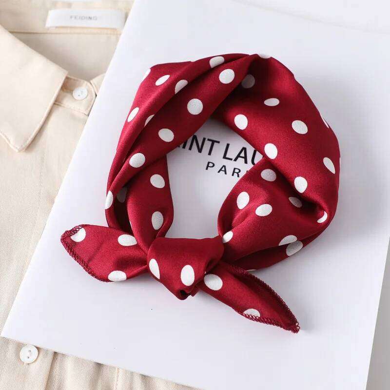 Dot Print Design Luxury Small 50cm Square Women Silk Scarf Handkerchief Hair Band Decorate Scarves Bandana 26Y06226 - view 4
