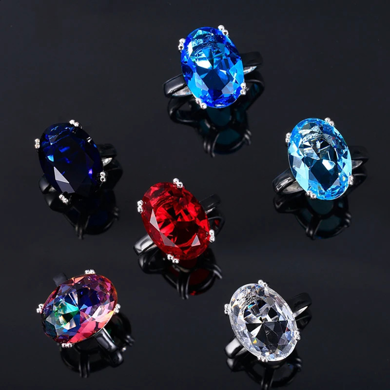 Red Ruby Oval Egg Shape Gemstone S925 Silver Wedding Rings For Women Bridal Fine Jewelry Engagement Bague Accessories 260625 - view 6
