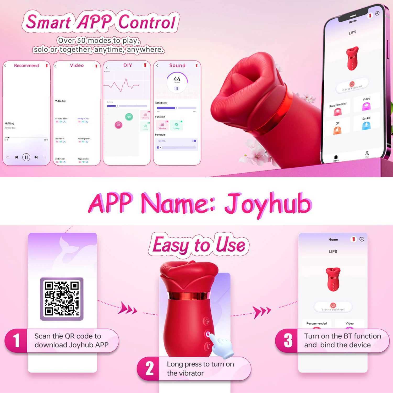 Rose Sucking Vibrator APP Mouthpiece Control Cunnilingus Sexo Anal Clit Nipple Stimulator Female Couples Sex Toys for Women M260626 - view 6