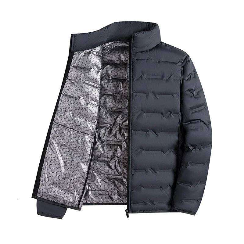 Winter White Jacket Men Graphene Self-heating Windproof Pleated Puffer Jackets Stand Collar Casual Warm Down Coats Male J260626 - view 3