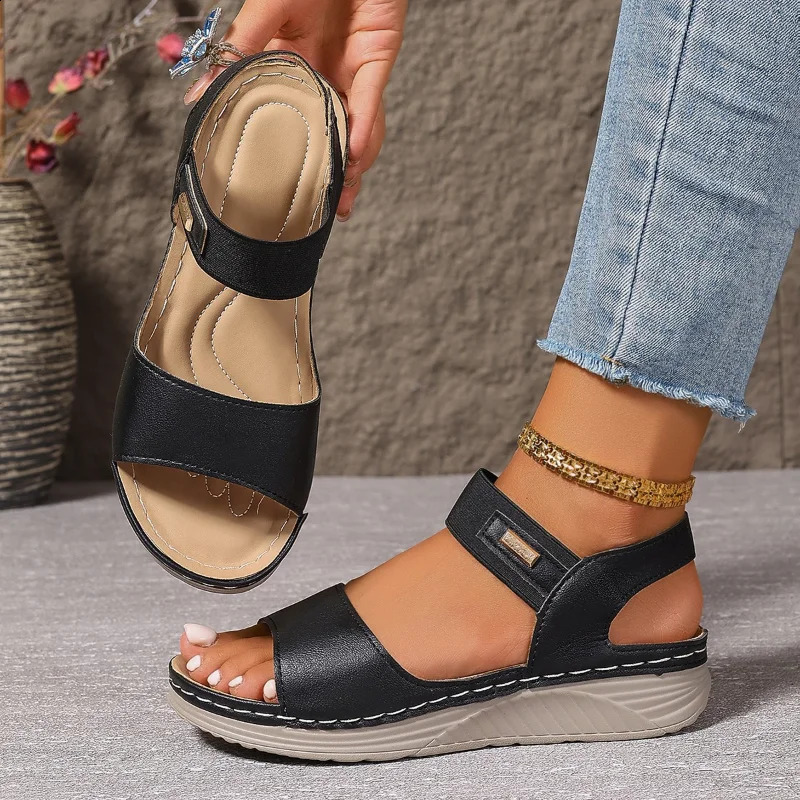 2026 Womens Summer Casual Wedge Sandals Lightweight Platform Walking Woman Plus Size Comfort Non Slip Beach Shoes 260626 - view 3