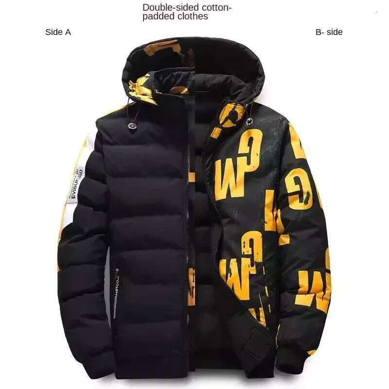 Men Autumn Winter Cotton Warm Comfortable Padded Thickened Down Jacket 2025 New Double-Sided Clothes Removable Cap M-6XL J260626