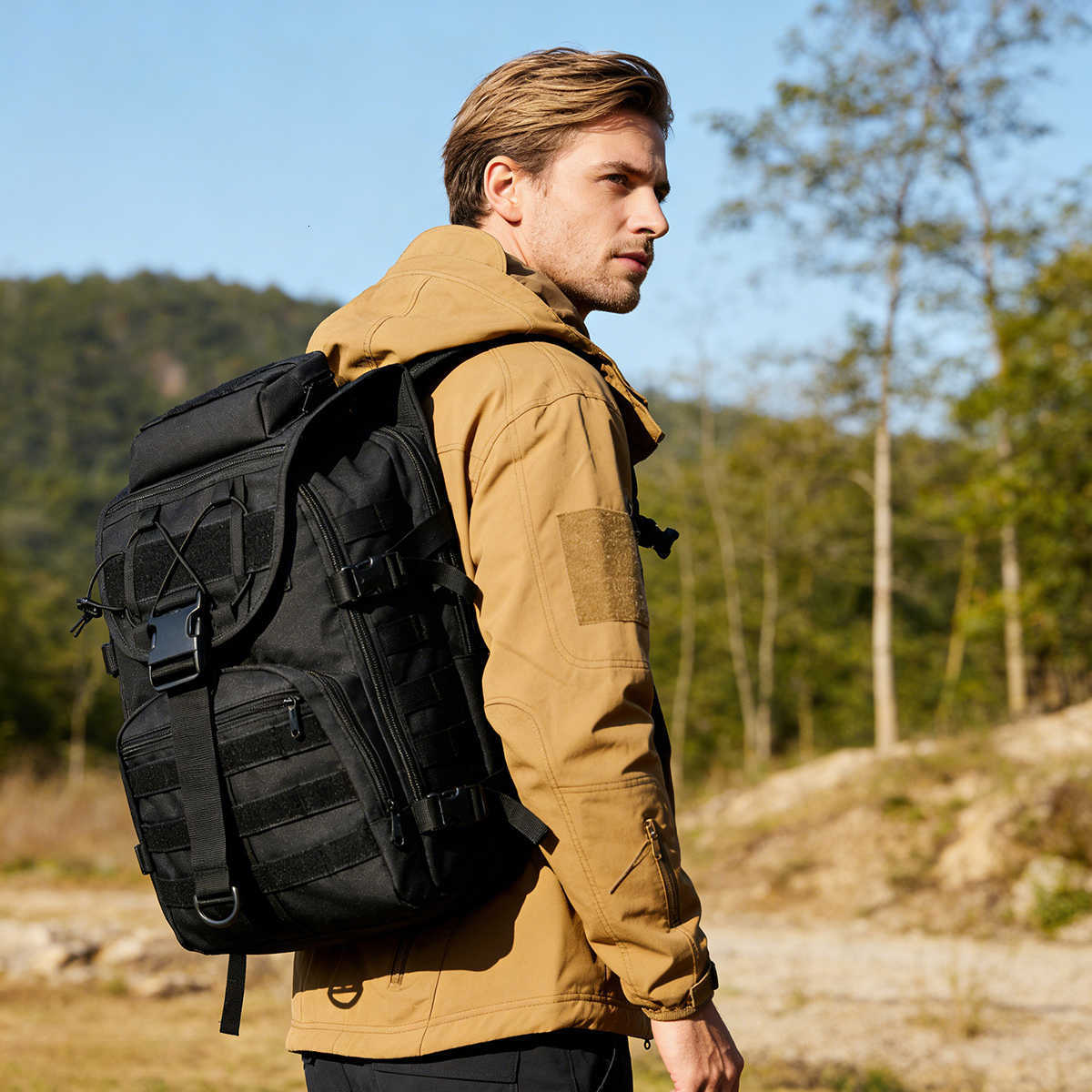 survival backpack 35L hiking tactical backpack cycling backpack fishing backpack suitable for travel camping and outdoor sports M260626