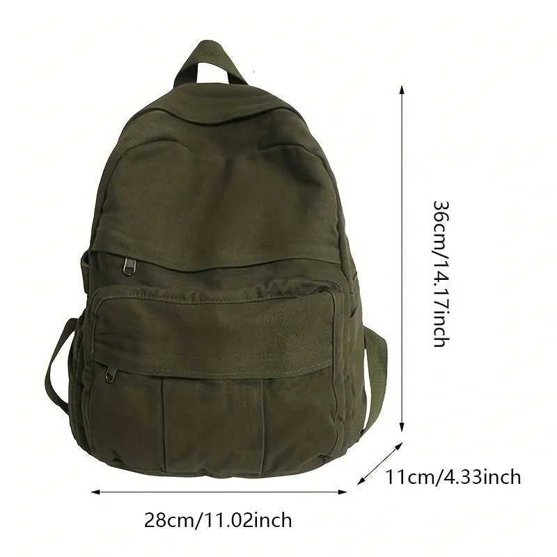 Womens Backpack Girl School Canvas Bag Large Capacity Vintage Backpacks for College Students Casual Female Travel Backpack M260626 - view 3