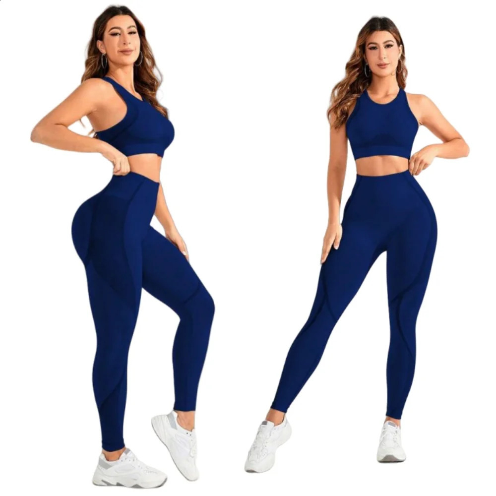 2-piece suit womens yoga suit beautiful back high waist trousers combination seamless super elastic ideal gym clothing 260626 - view 6
