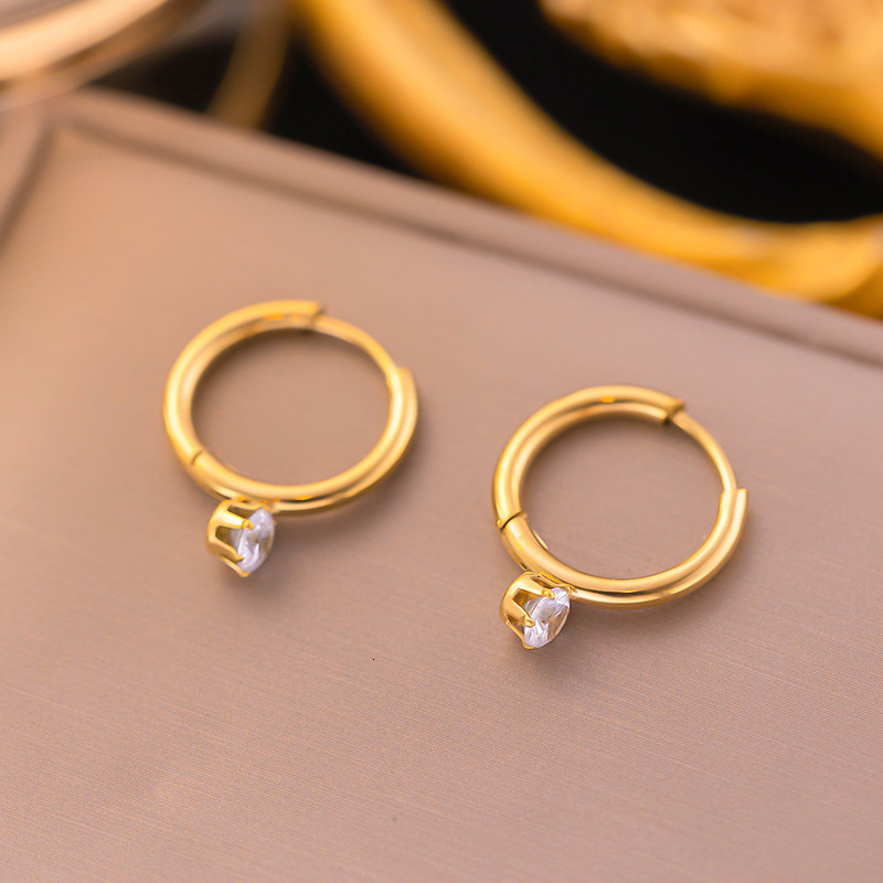 Earrings Fashion And Exquisite Titanium Steel Earrings Light Luxury Heart Shaped Pendant Casual Multi Style Minimalist Geometric Earrings Fashion Acce - view 4