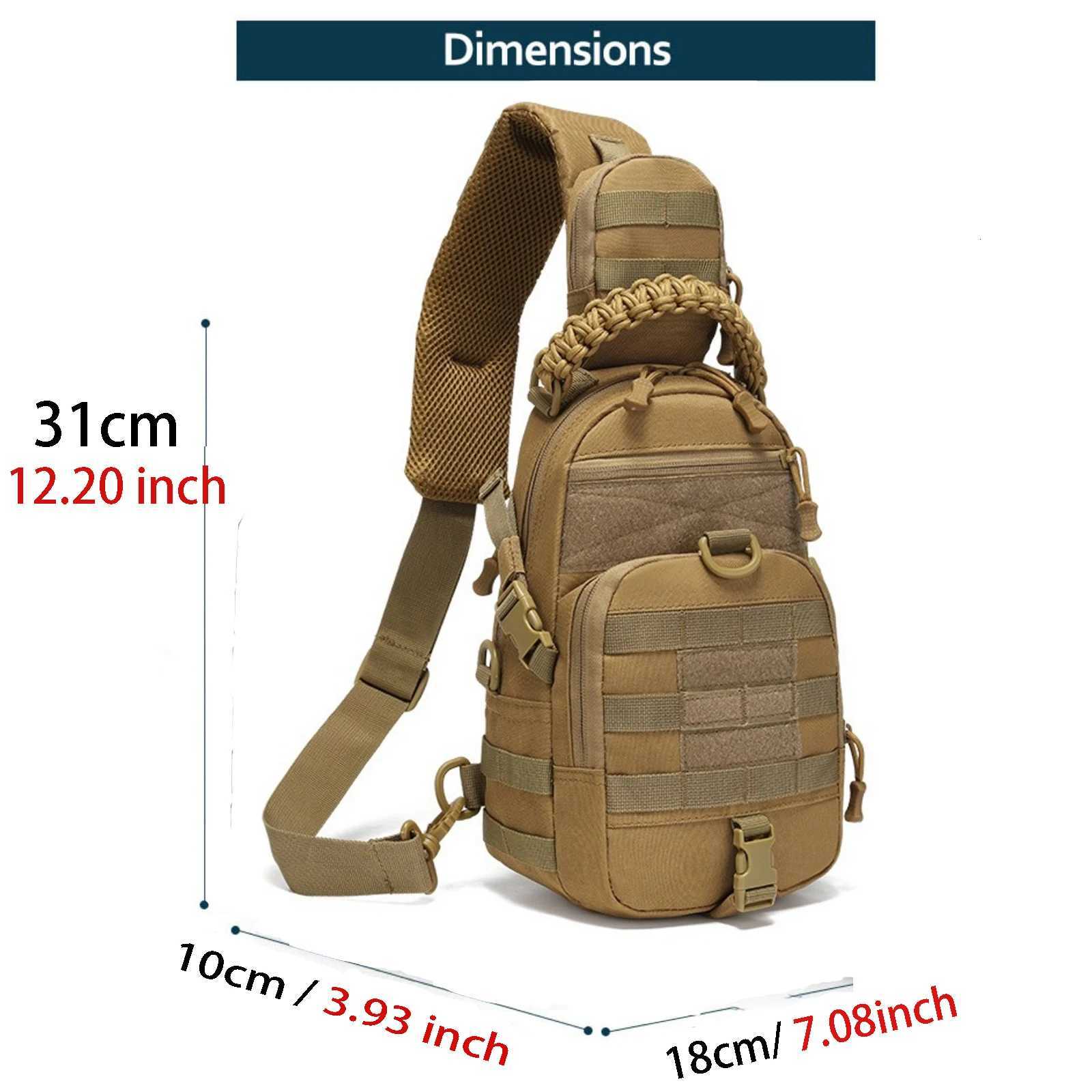 Sling Bag Men Shoulder Tactical Bag Outdoor EDC Chest Bag with Paracord Handle Waterproof Crossbody Pack for Hunting Hiking M260626 - view 4