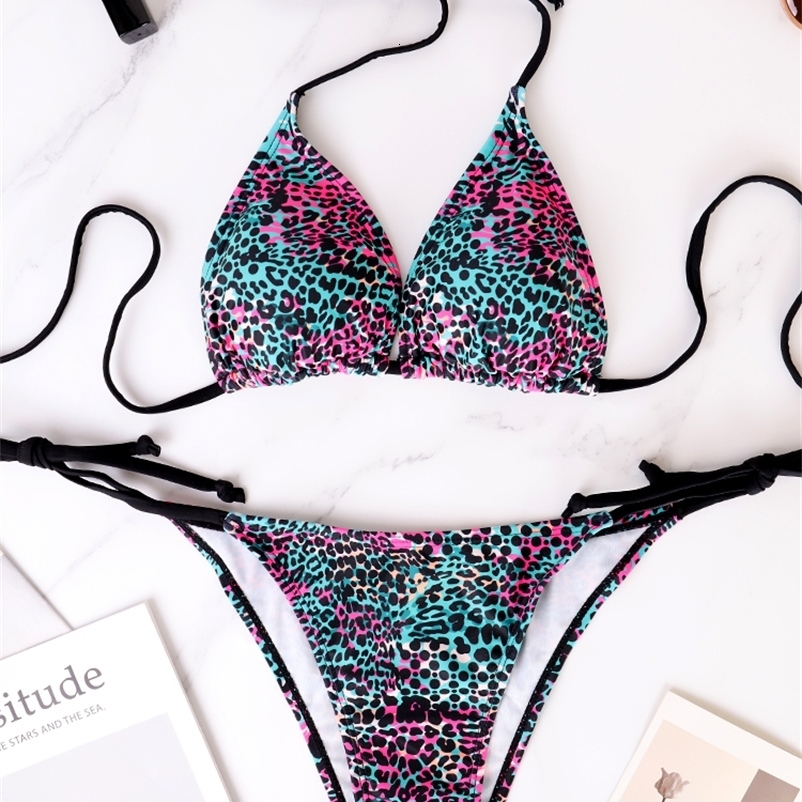 Two-Piece Womens Split Bikini Set Summer Strappy And Lace-Up Colorful Polka Dot Printed Ladys Bikini Beach Vacation Swimsuit 260622CJ