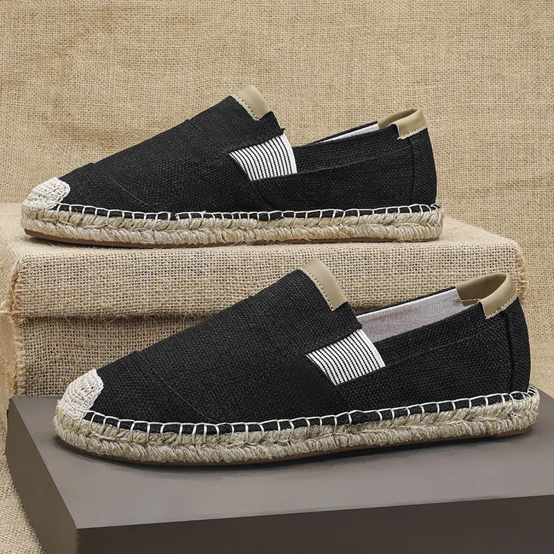 Lin Men Fisherman Shoes Mens Trendy Breathable Slip-On Casual Shoes Old Beijing Cloth Shoes Linen Material Summer Wear 260626 - view 4