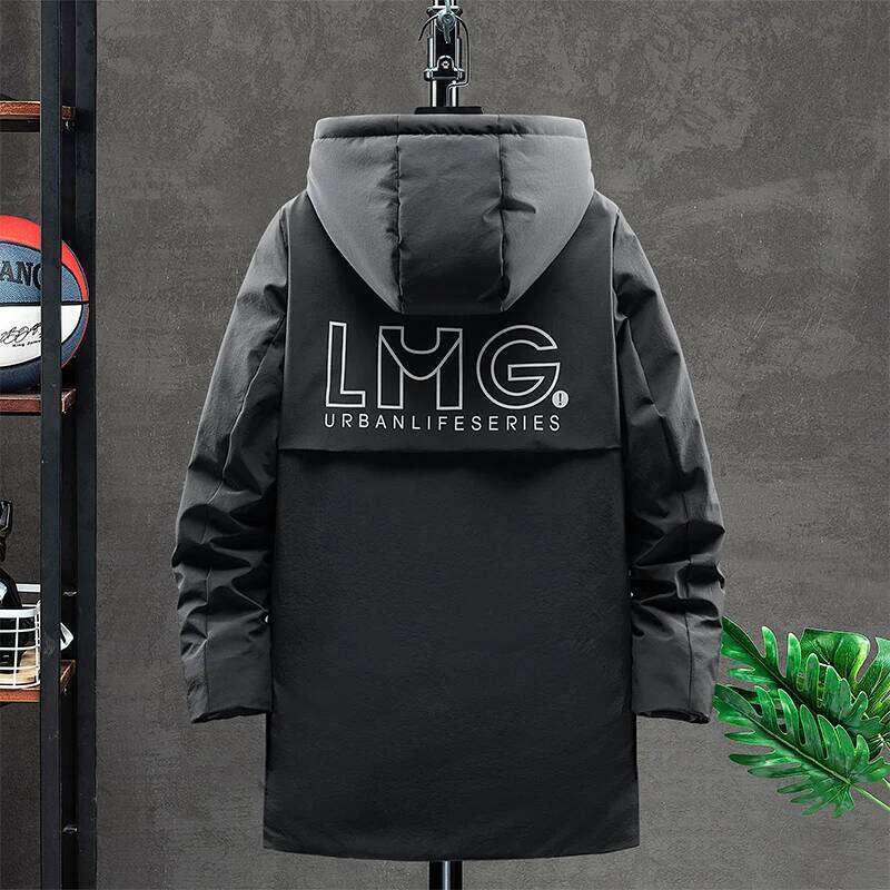 Outdoor Cold and Wind Protection Men's Mid-length Mountaineering Classic White Duck Down Couple Cotton-padded Jacket W260626 - view 4