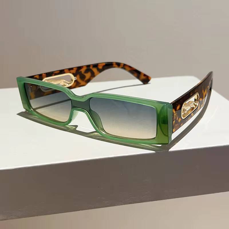 Designer Small Frame Rectangle Sunglasses Women For Men Vintage Fashion Sun Glasses Trending Punk Leopard Shades UV - view 3