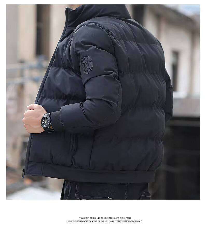 2025 Winter New Solid Color Zipper Down Thick Cotton Jacket Men Trendy Brand Casual Youth Coat Versatile Comfortable Top W260626 - view 6