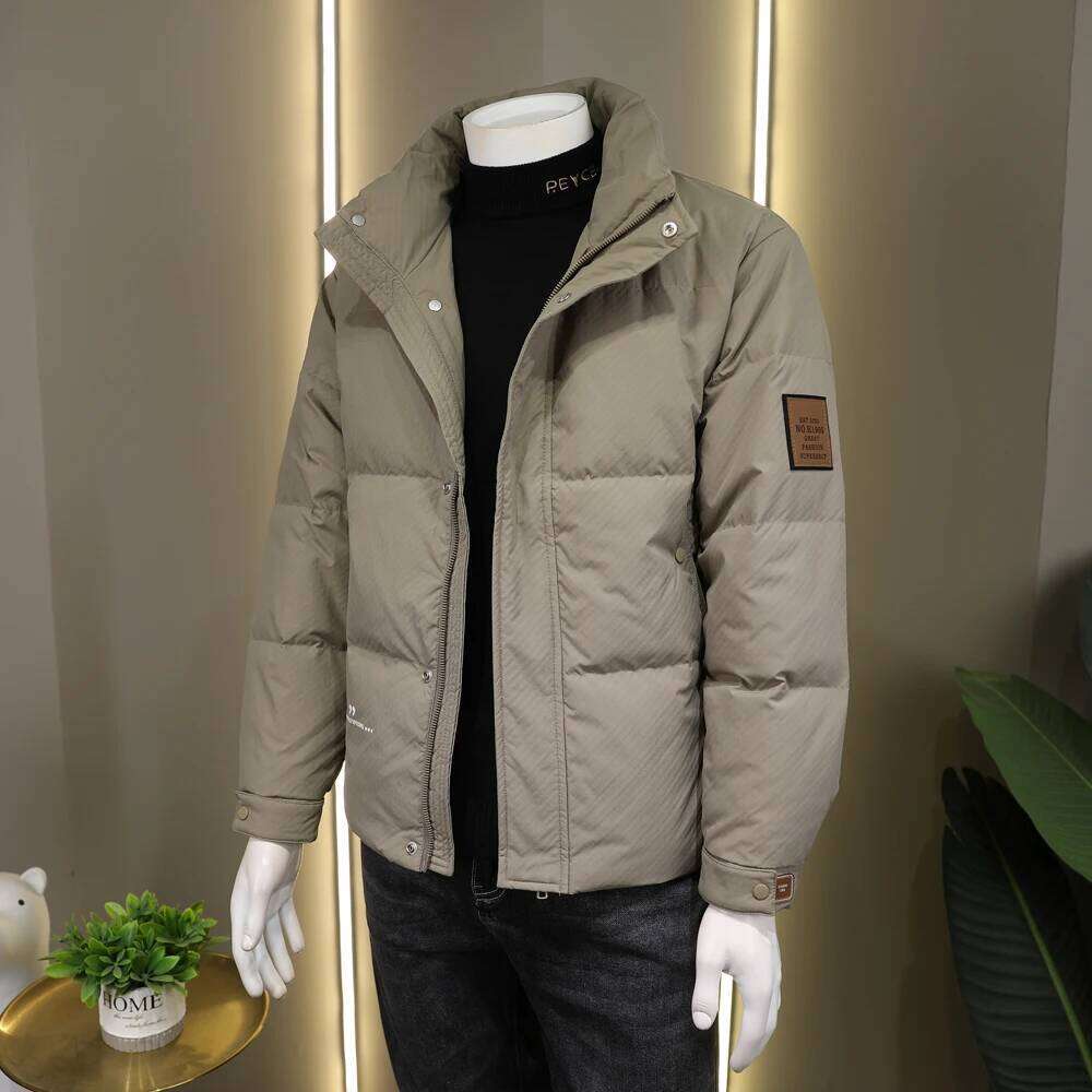 Down cotton-padded jackets for men in winter are of high quality, warm cold-proof, with stand-up collar and a simple desig J260626 - view 5