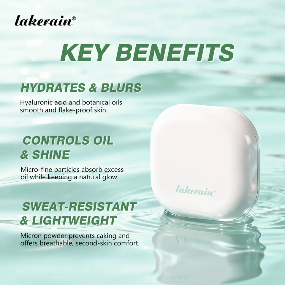 Lakerain Blurring Oil Control Powder Smooth Matte Finish Sweat Humidity Resistant Leak-Proof Design Blurring Hydrating Powder 260625 - view 4