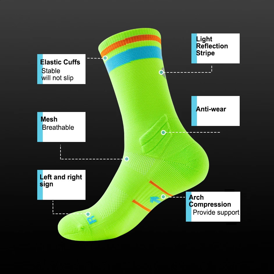 Running Compression Socks Spring Autumn Man Woman Marathon Cycling Sports Crew Sock 260626 - view 4